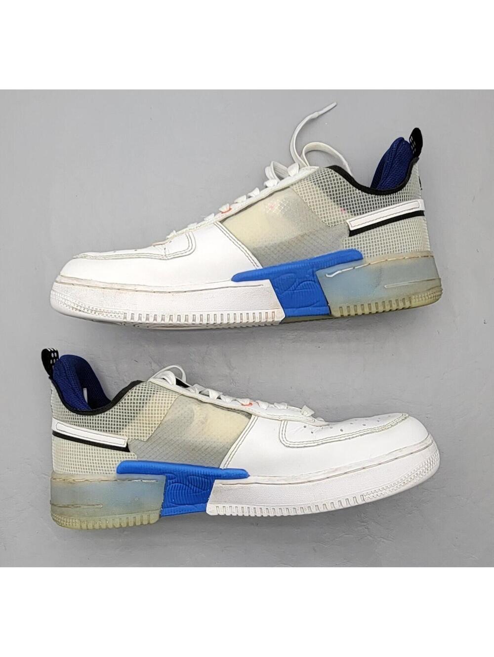 Nike Air Force 1 React Split Men’s Size 8 White Blue Retro Sneakers DH7615-101